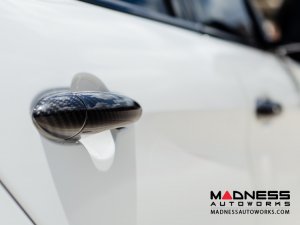 Alfa Romeo Giulia Exterior Door Handle Cover Set - Carbon Fiber - White Candy